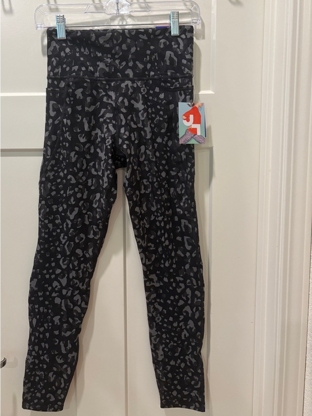 JoyLab Black & Gray Leopard-Print Leggings